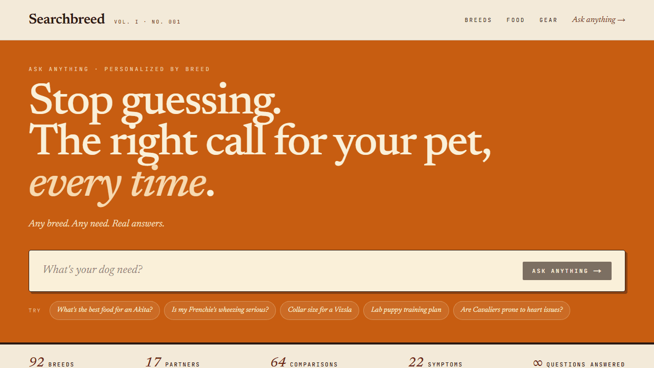 Searchbreed live homepage